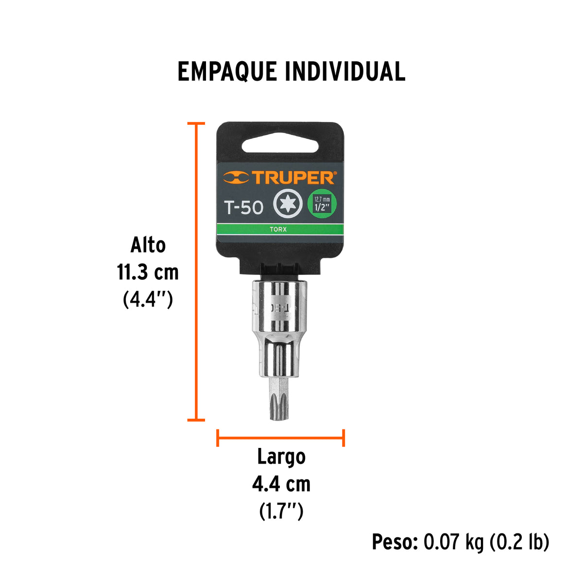 Dado punta torx, cuadro 1/2", t-50