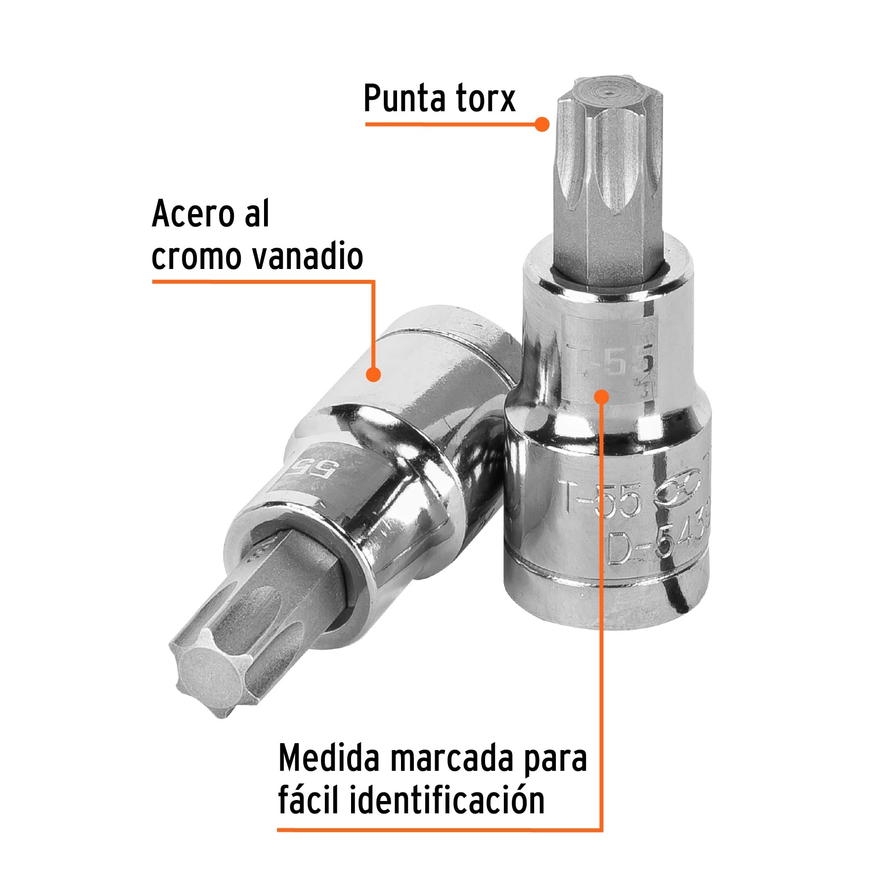 Dado punta torx, cuadro 1/2", t-55