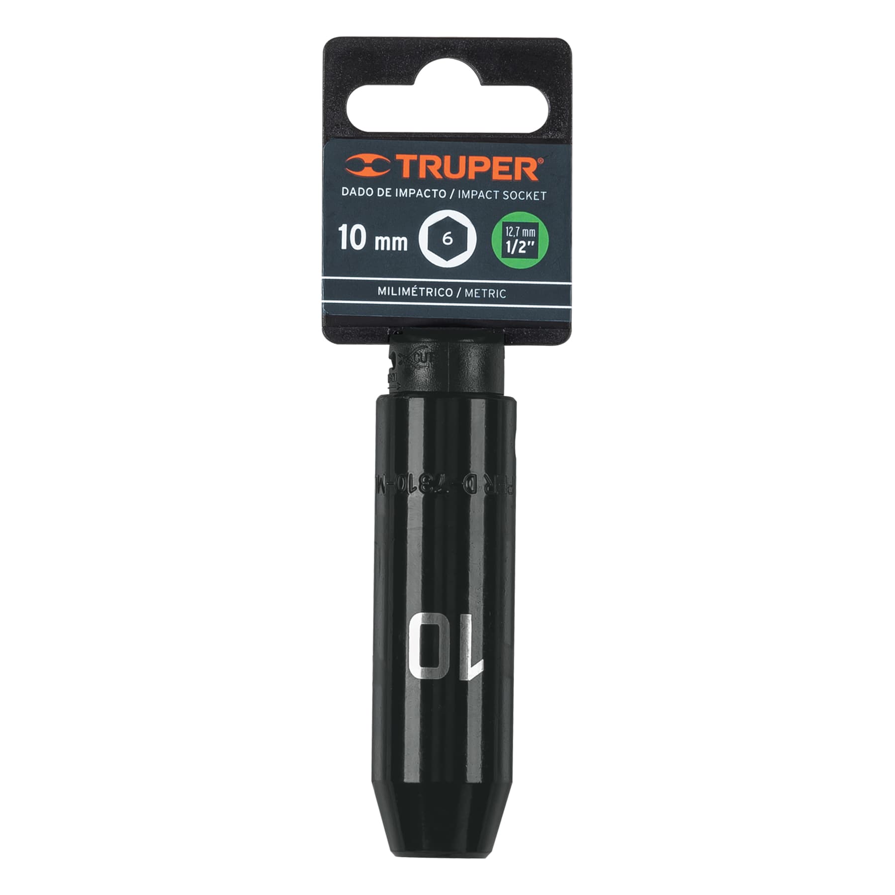 Dado de de impacto, largo, 6 puntas, cuadro 1/2" de 10mm