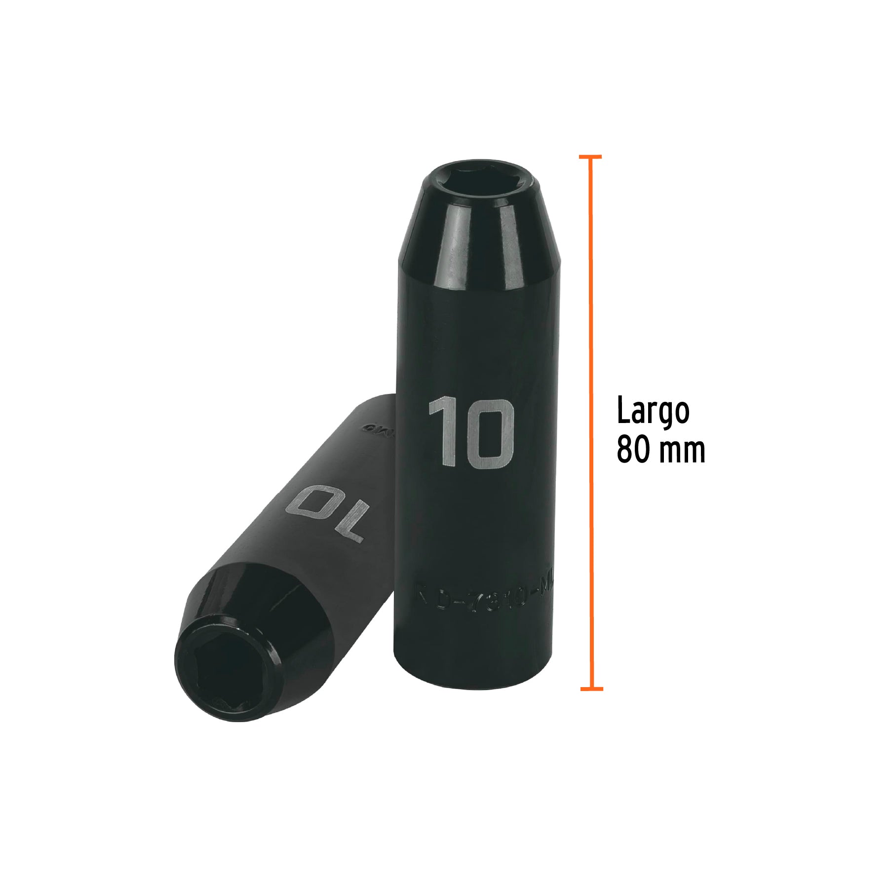 Dado de de impacto, largo, 6 puntas, cuadro 1/2" de 10mm