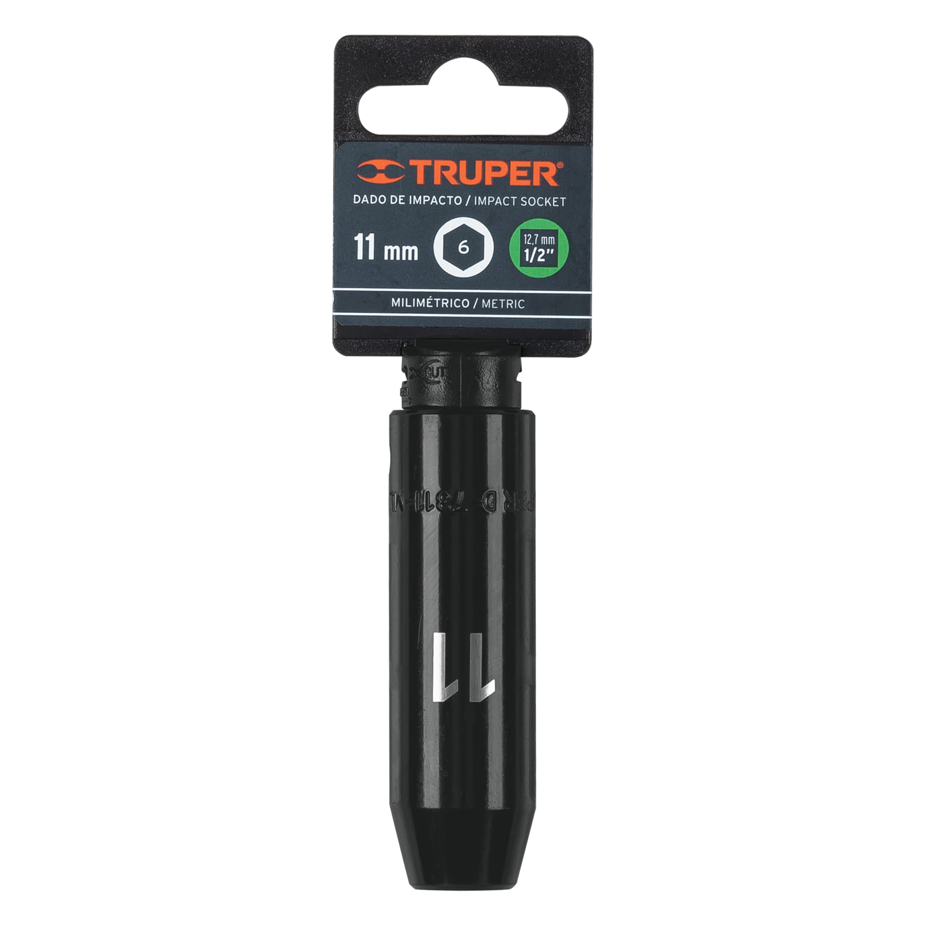 Dado de de impacto, largo, 6 puntas, cuadro 1/2" de 11mm