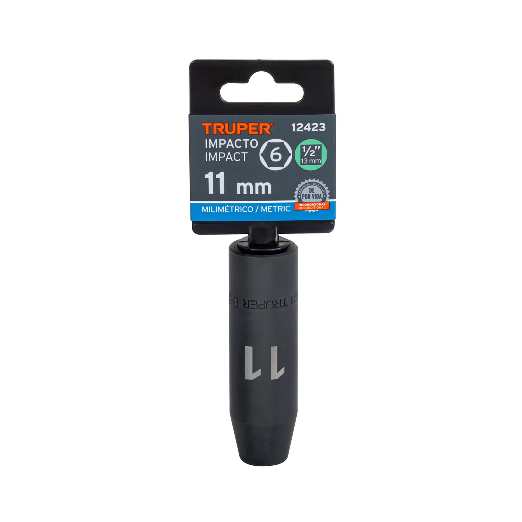 Dado de de impacto, largo, 6 puntas, cuadro 1/2" de 11mm