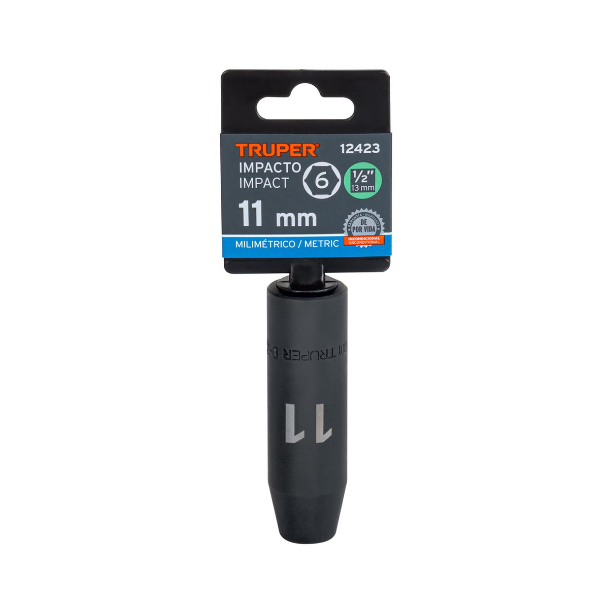 Dado de de impacto, largo, 6 puntas, cuadro 1/2" de 11mm