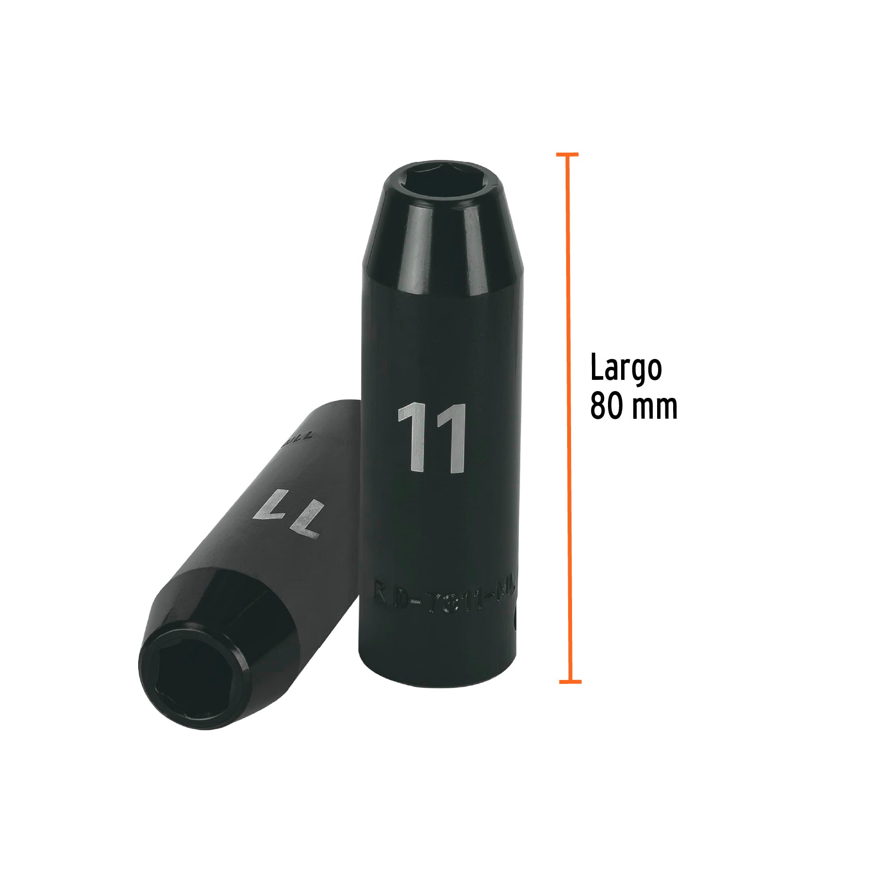 Dado de de impacto, largo, 6 puntas, cuadro 1/2" de 11mm