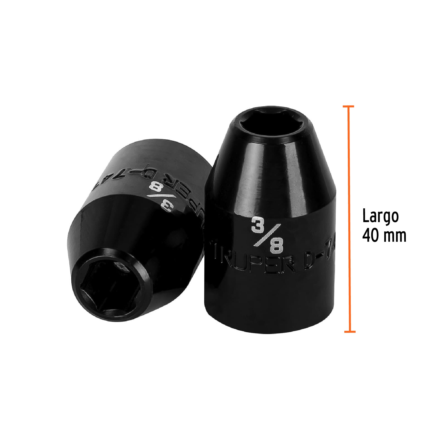 Dado de impacto, 6 puntas, cuadro 1/2" de 3/8"