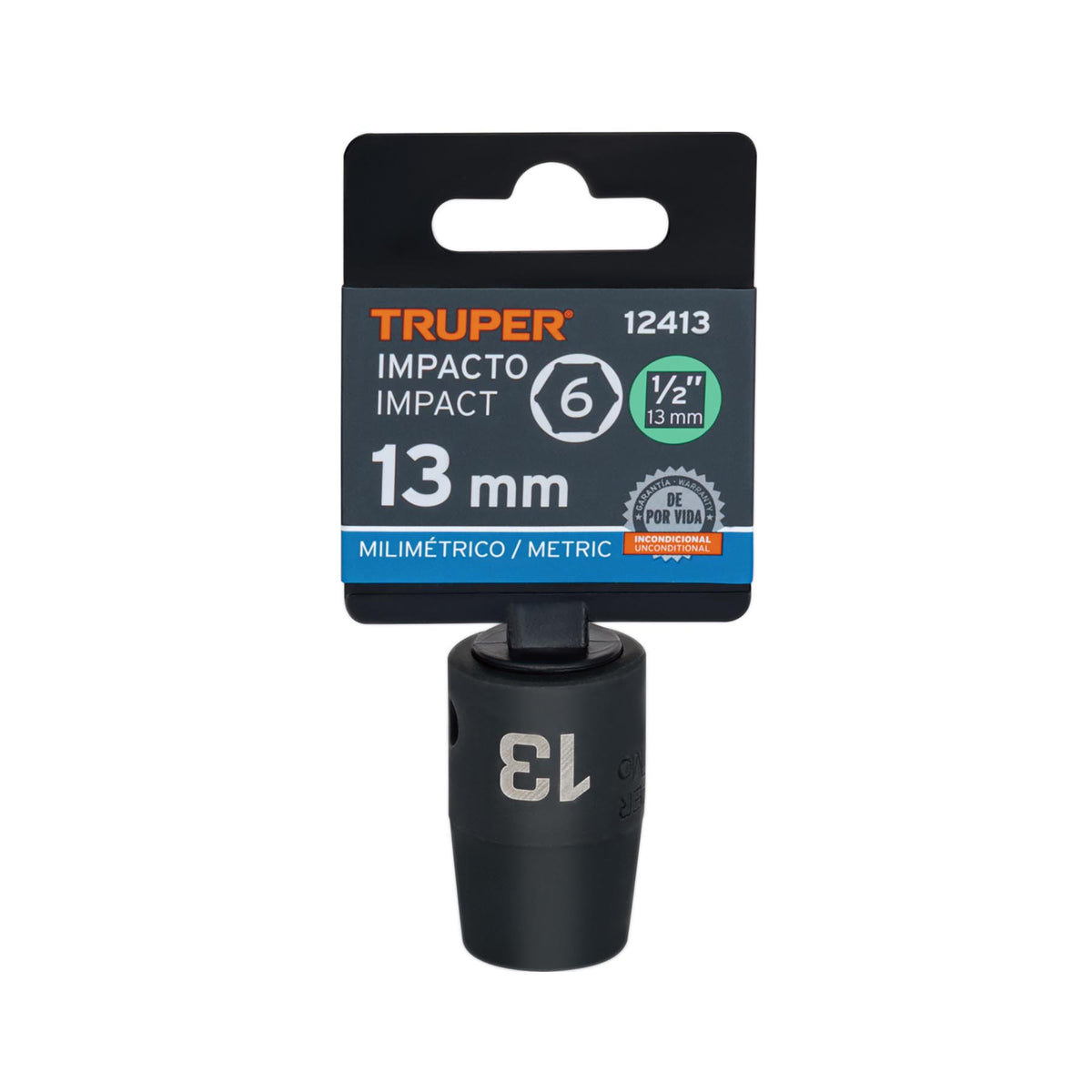 Dado de impacto, 6 puntas, cuadro 1/2" de 13mm