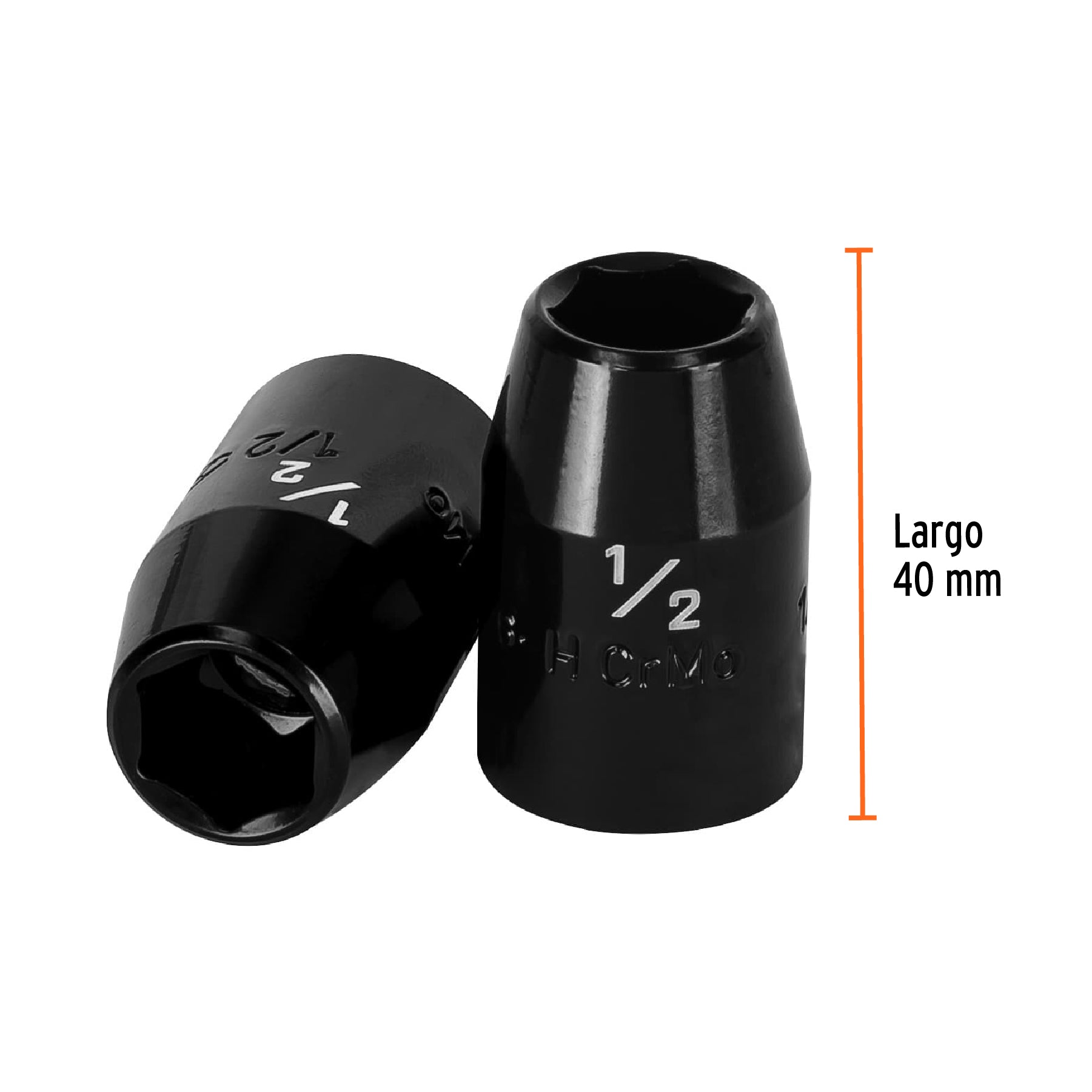 Dado de impacto, 6 puntas, cuadro 1/2" de 1/2"