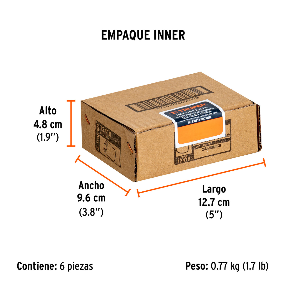 Dado de impacto, 6 puntas, cuadro 1/2" de 18mm
