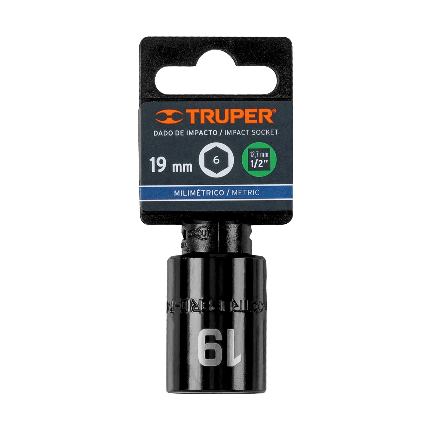 Dado de impacto, 6 puntas, cuadro 1/2" de 19mm