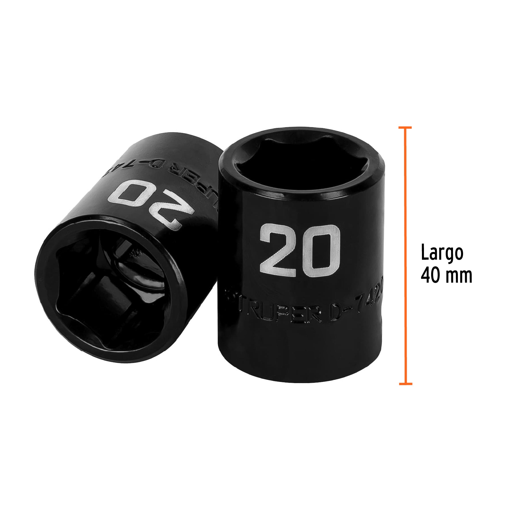 Dado de impacto, 6 puntas, cuadro 1/2" de 20mm