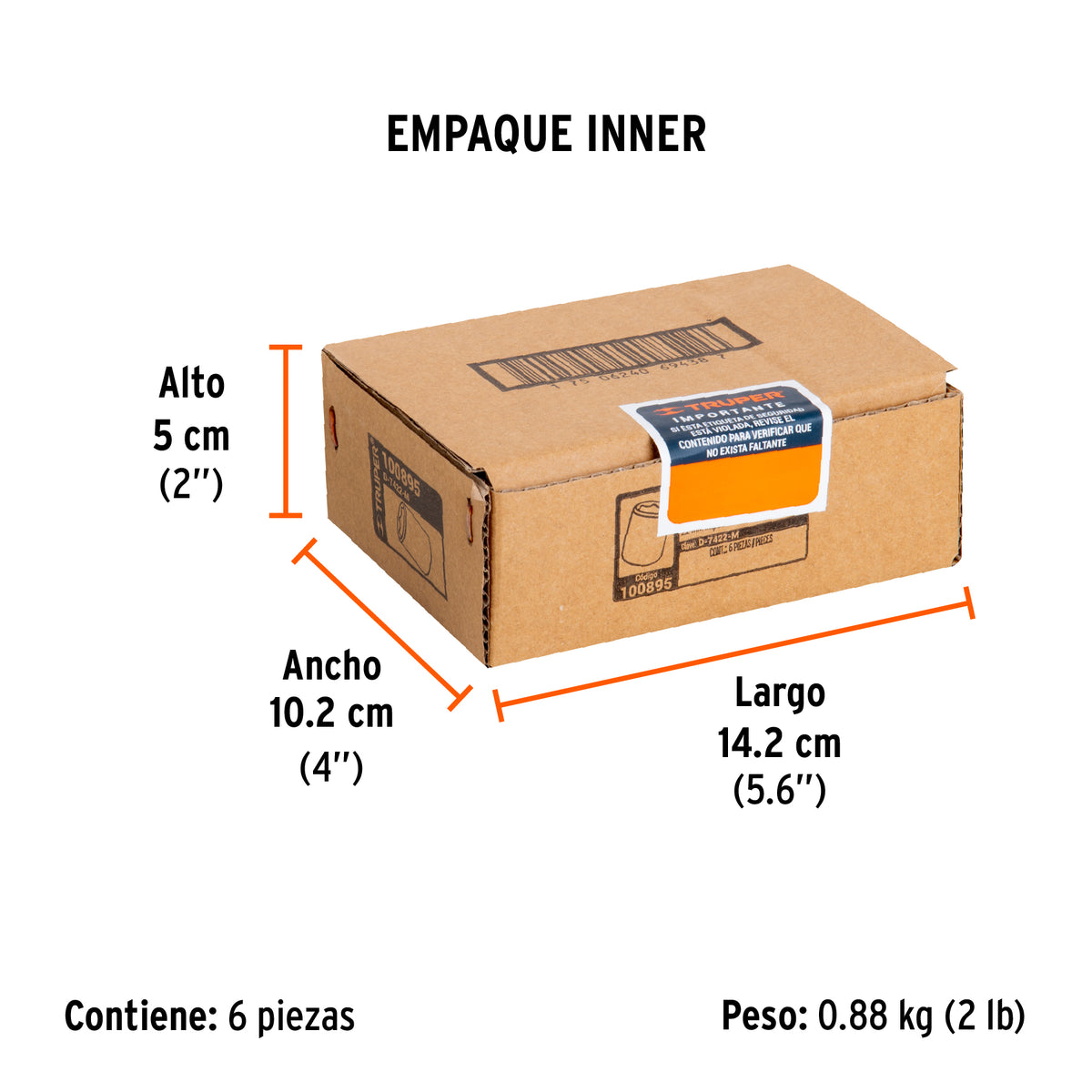 Dado de impacto de 22 mm, 6 puntas, cuadro 1/2', Truper