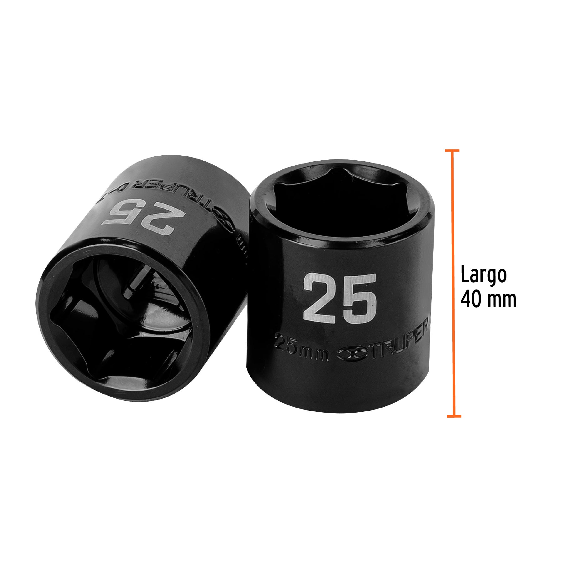 Dado de impacto de 25 mm, 6 puntas, cuadro 1/2', Truper