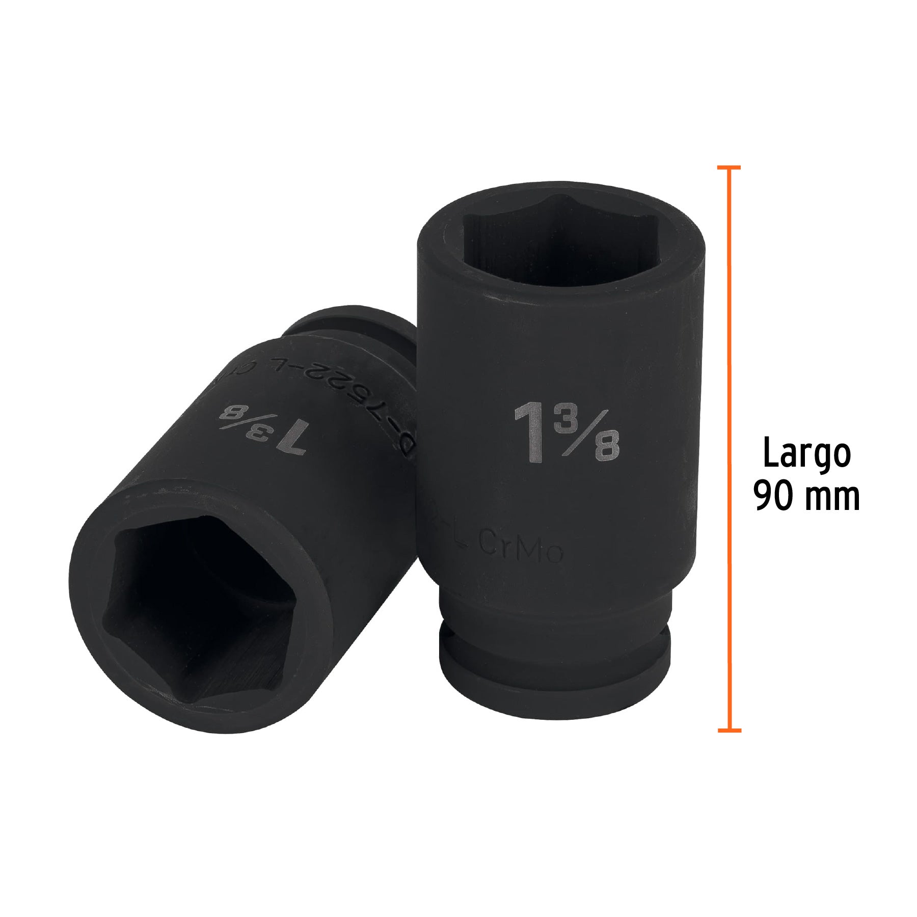 Dado impacto, largo, 6 puntas, cuadro 3/4" de 1-3/8"