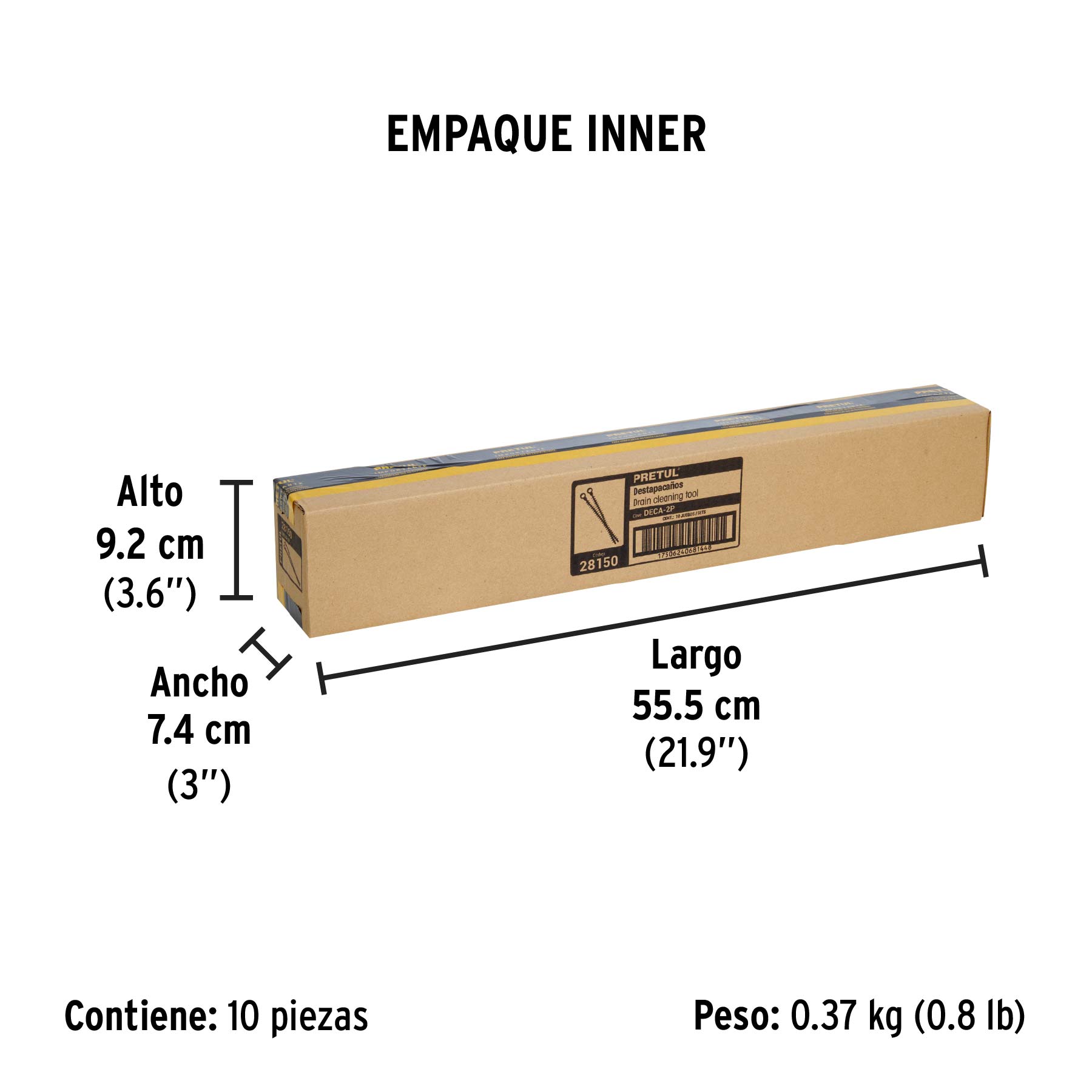 LIMPIADOR DE DRENAJE, 50 cm, 2 pzas, Pretul