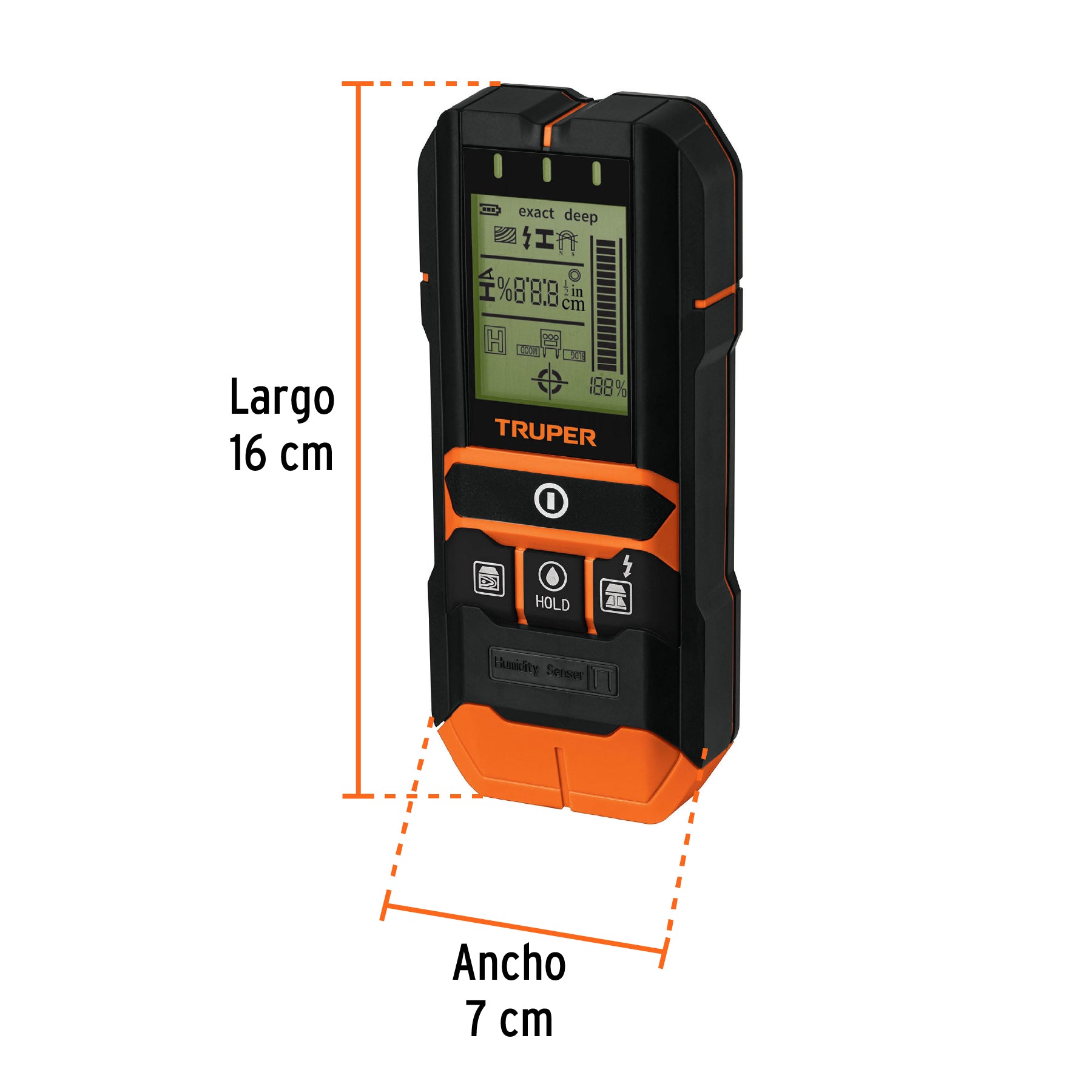 MULTI-DETECTOR DE MATERIALES DETRAS DE MUROS , 12 cm.