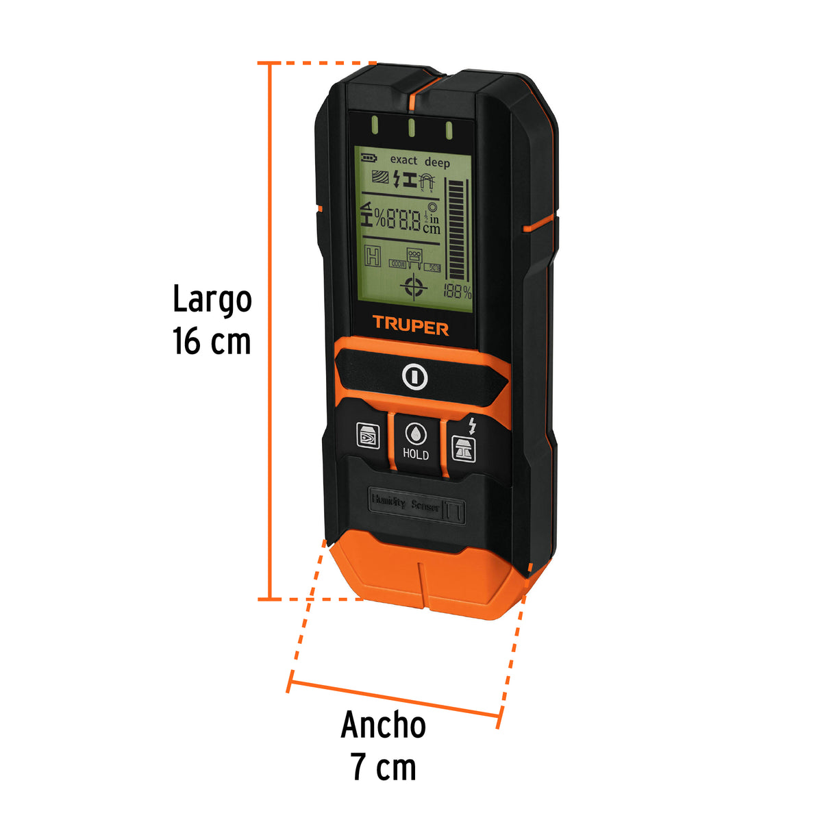 MULTI-DETECTOR DE MATERIALES DETRAS DE MUROS , 12 cm.