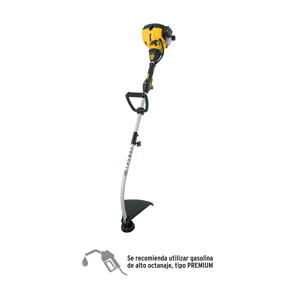 Desbrozadora a gasolina, 25cc,17"de corte,mango curvo,Pretul