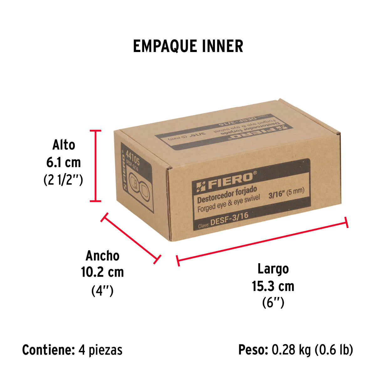 Destorcedor forjado de 3/16"
