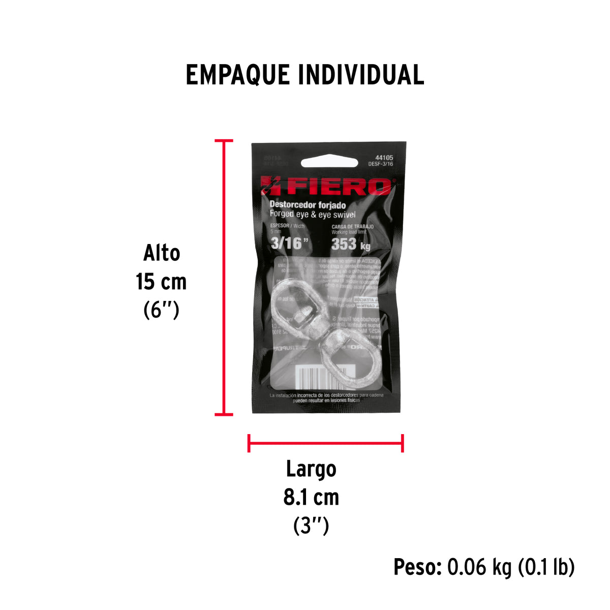 Destorcedor forjado de 3/16"