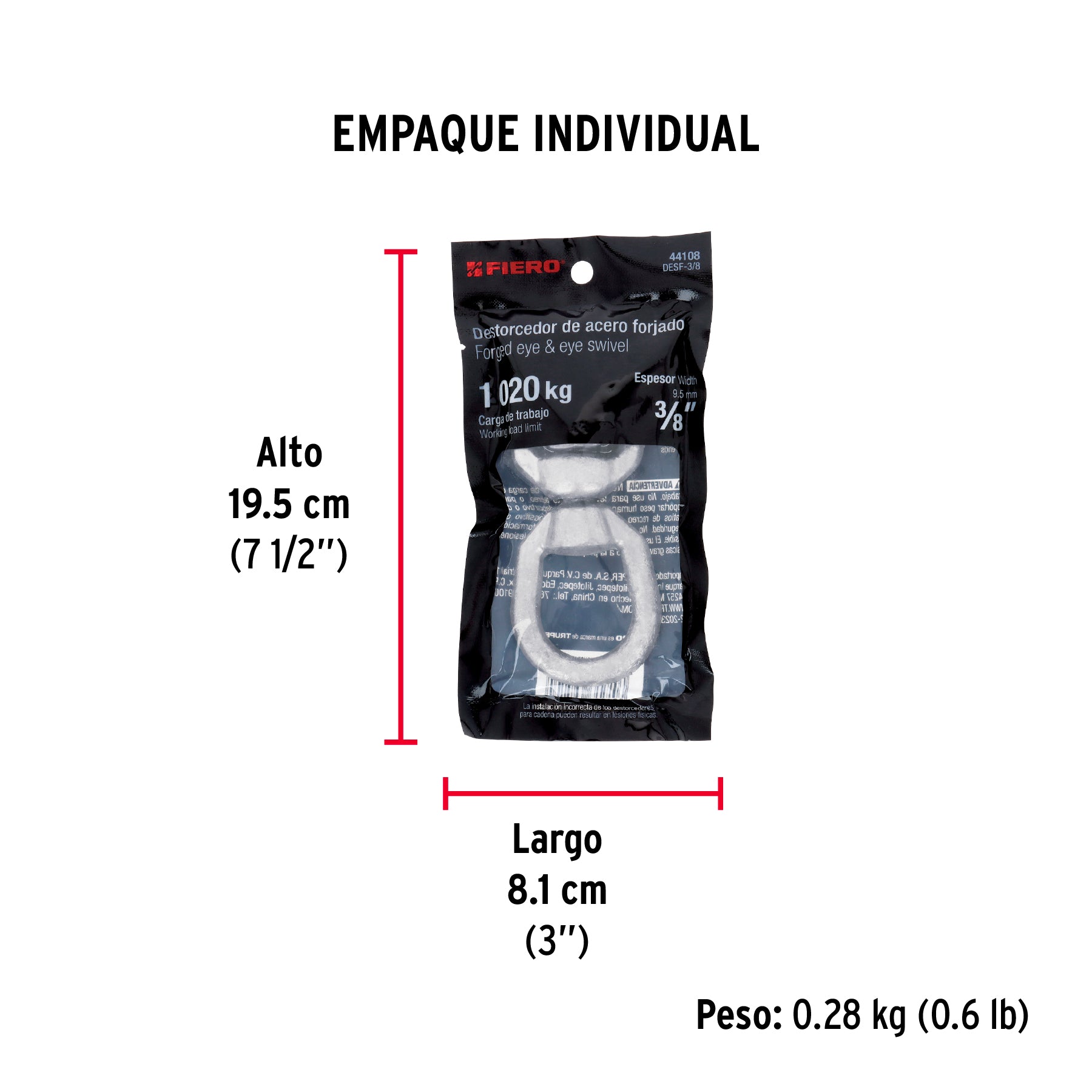 Destorcedor forjado de 3/8"