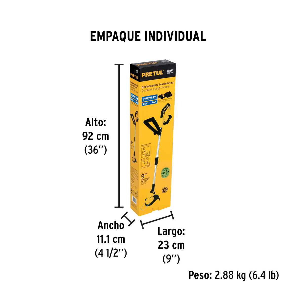 Desbrozadora inalámbrica, 20 V, Pretul