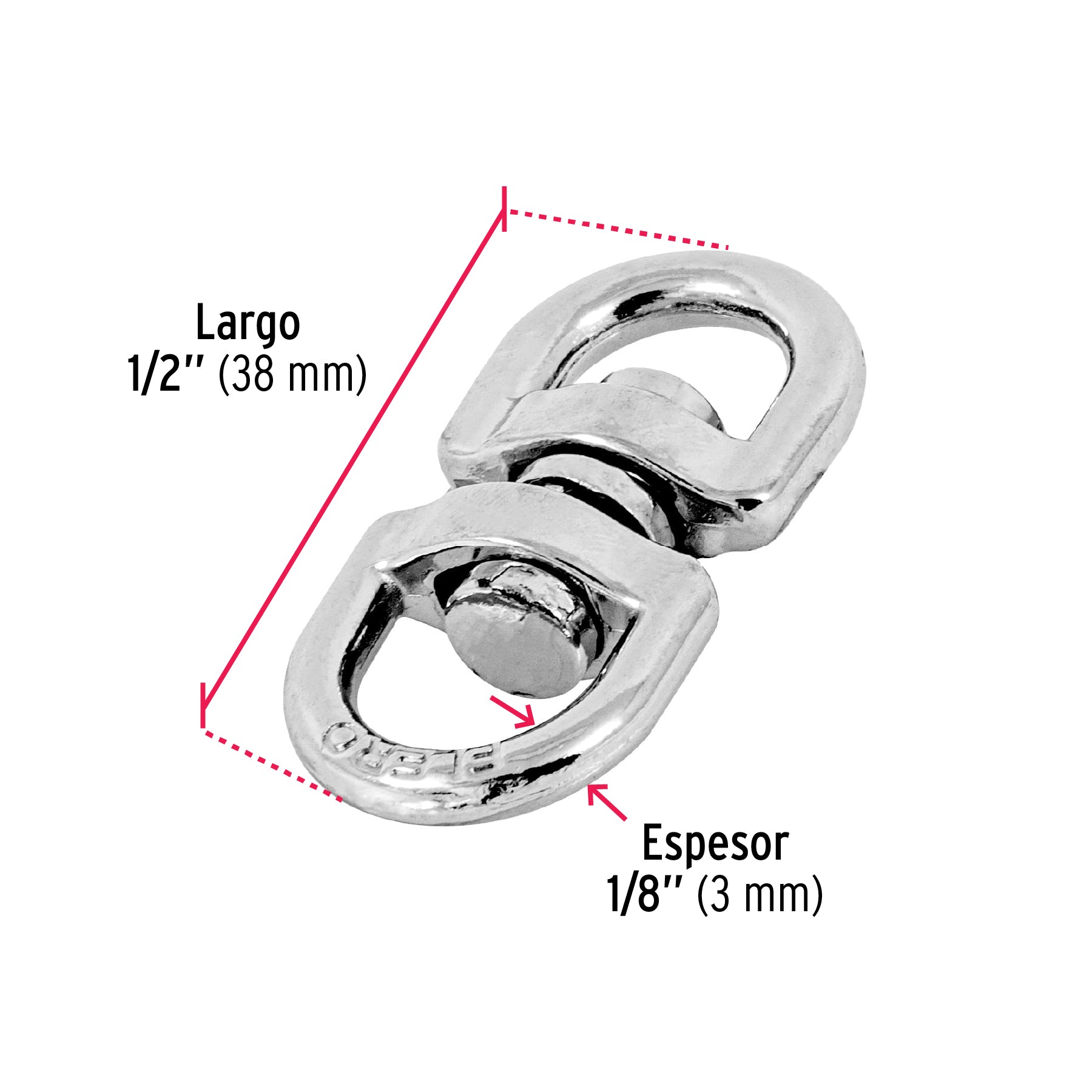 Destorcedor de zinc, para cable de 1/8"