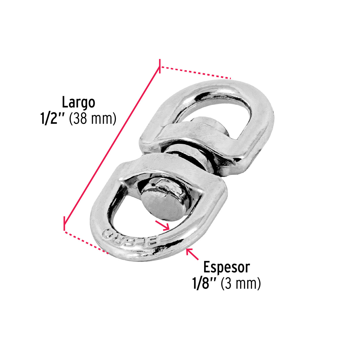 Destorcedor de zinc, para cable de 1/8"