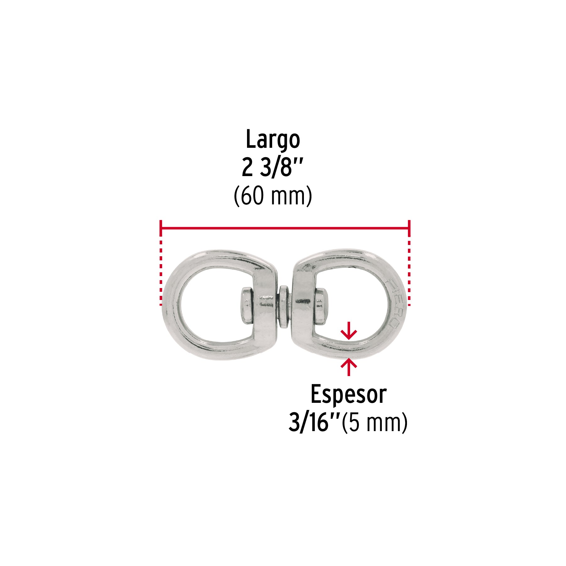 Destorcedor de zinc, para cable de 3/16"