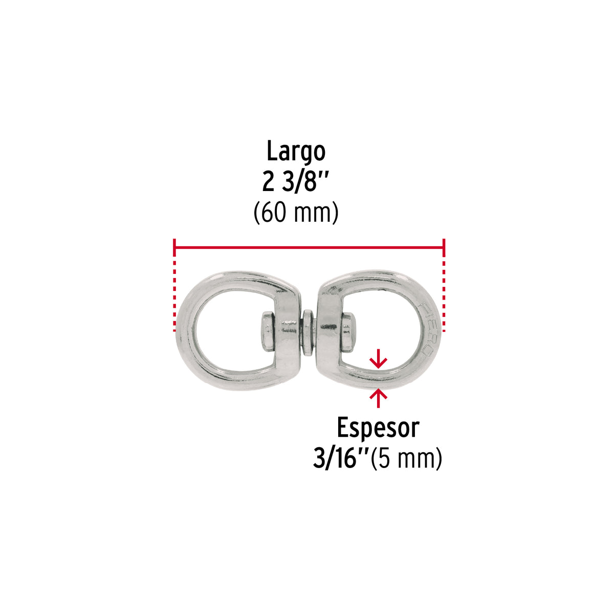 Destorcedor de zinc, para cable de 3/16"