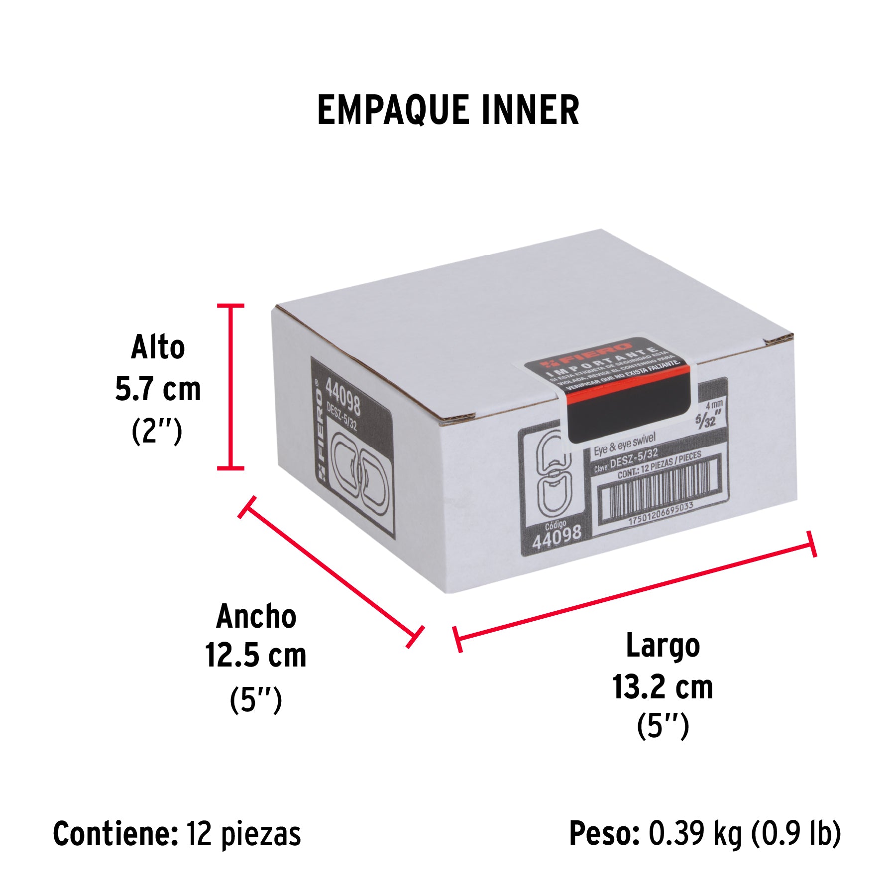 Destorcedor de zinc, para cable de 5/32"