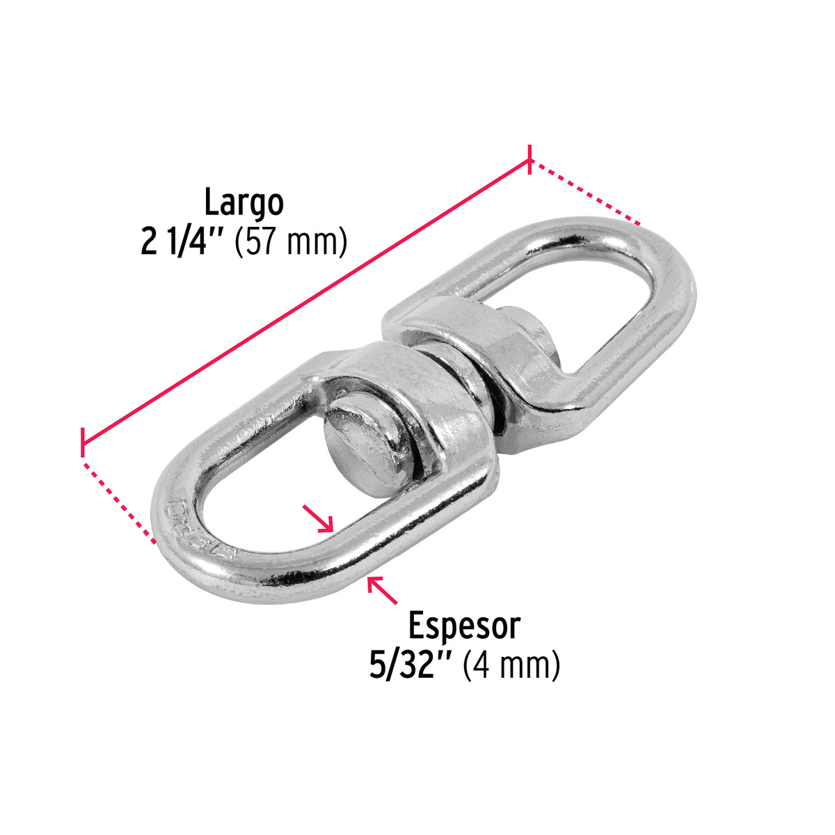 Destorcedor de zinc, para cable de 5/32"
