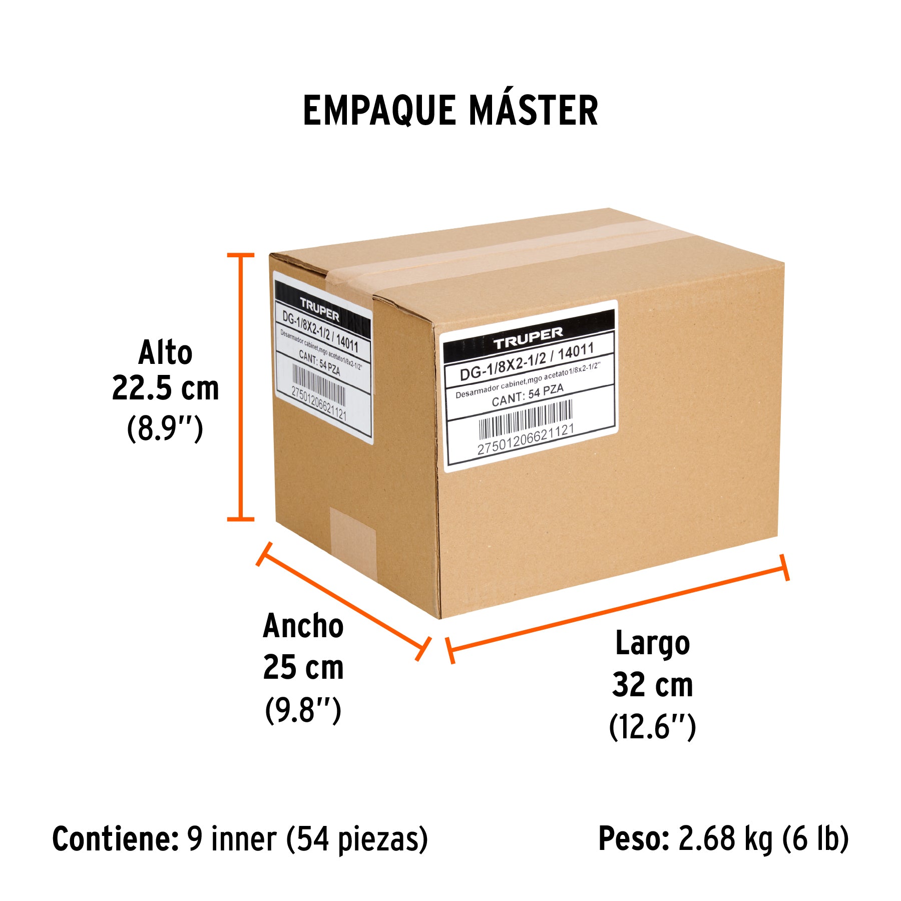Desarmador cabinet 1/8x2-1/2" mango de acetato