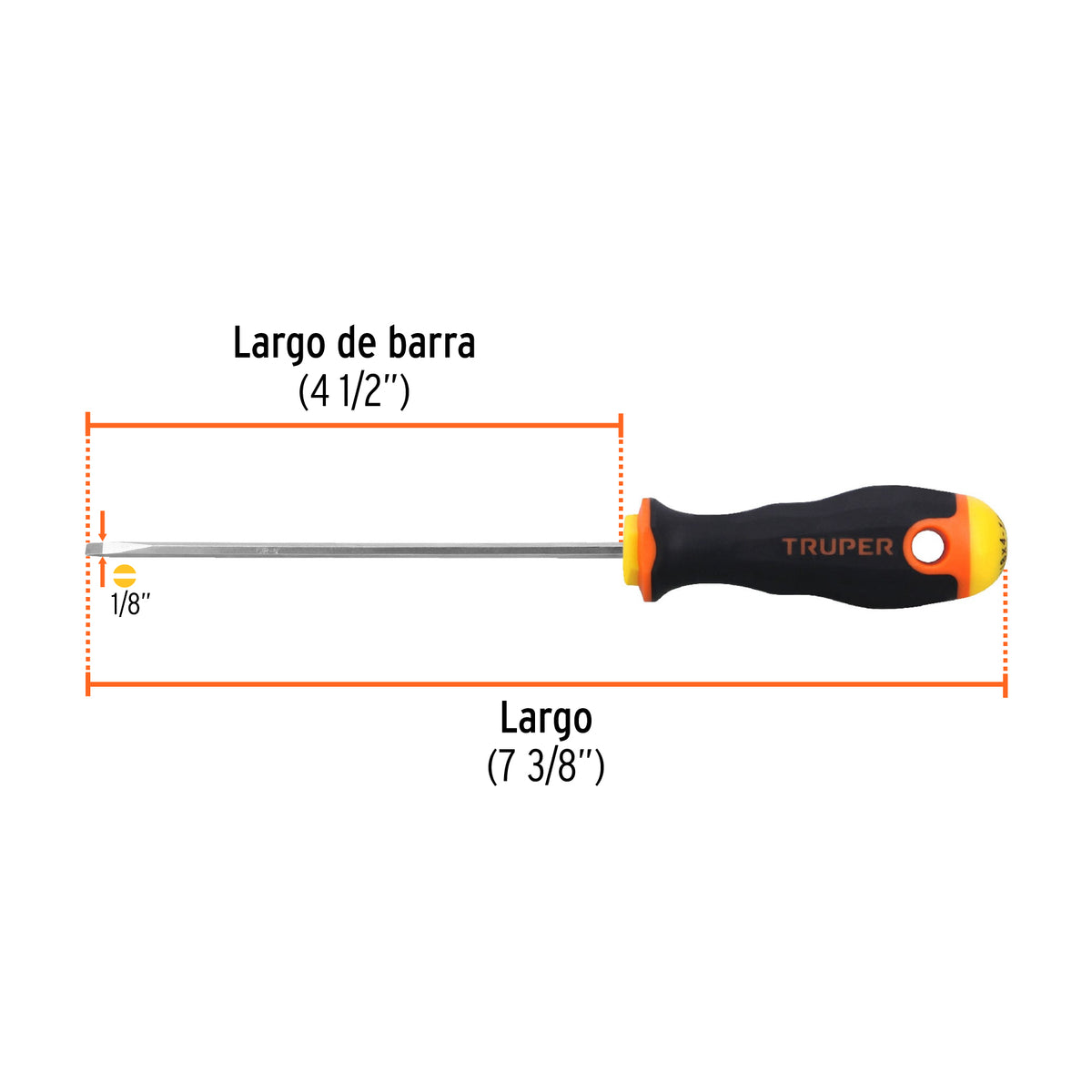 Desarmador cabinet 1/8X4-1/2" mango comfort grip