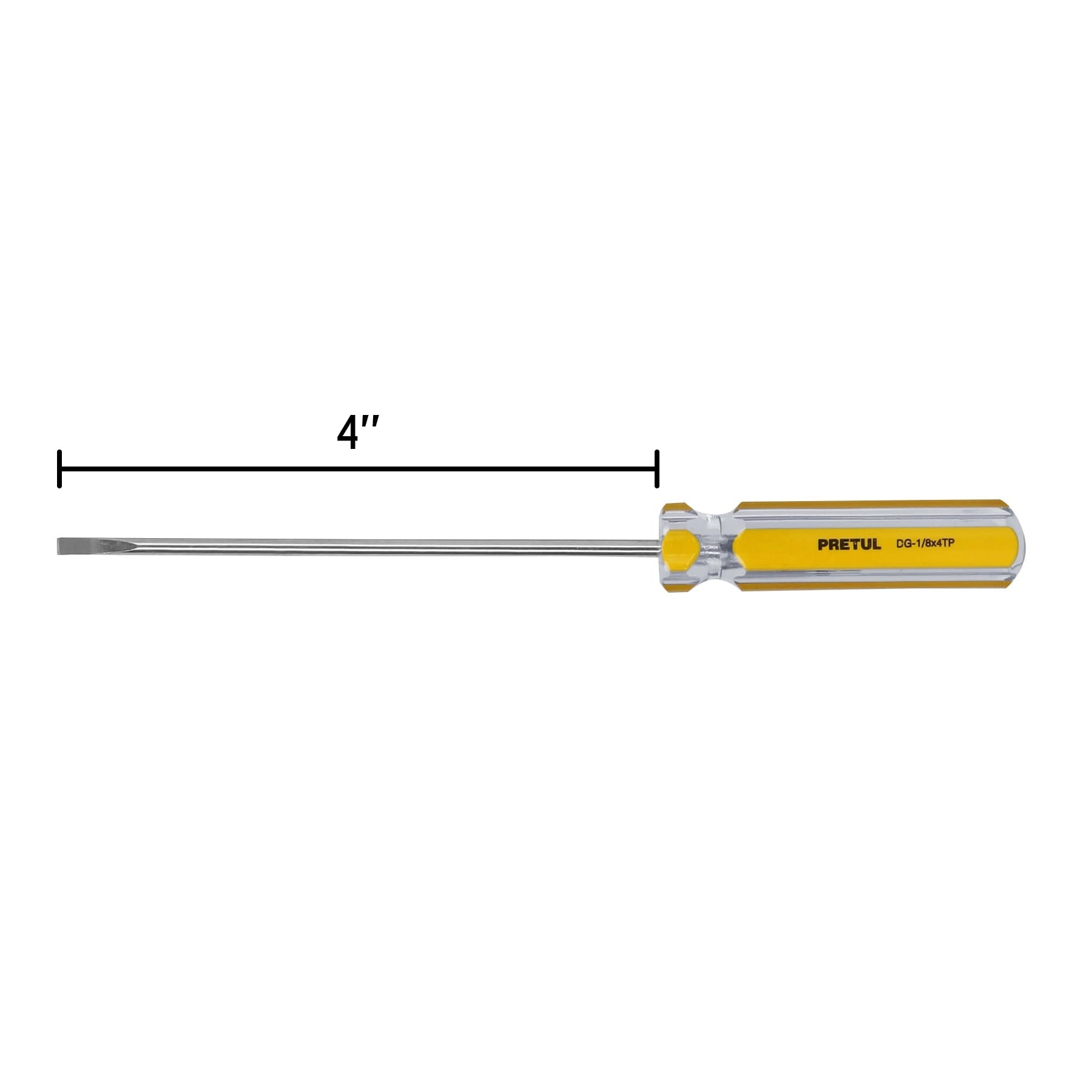 Desarmador cabinet, 1/8 x 4", mango pvc, pretul