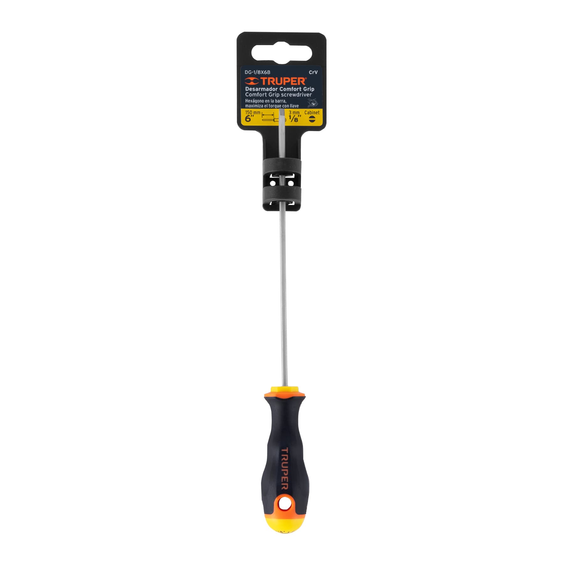 Desarmador cabinet 1/8x6" mango comfort grip