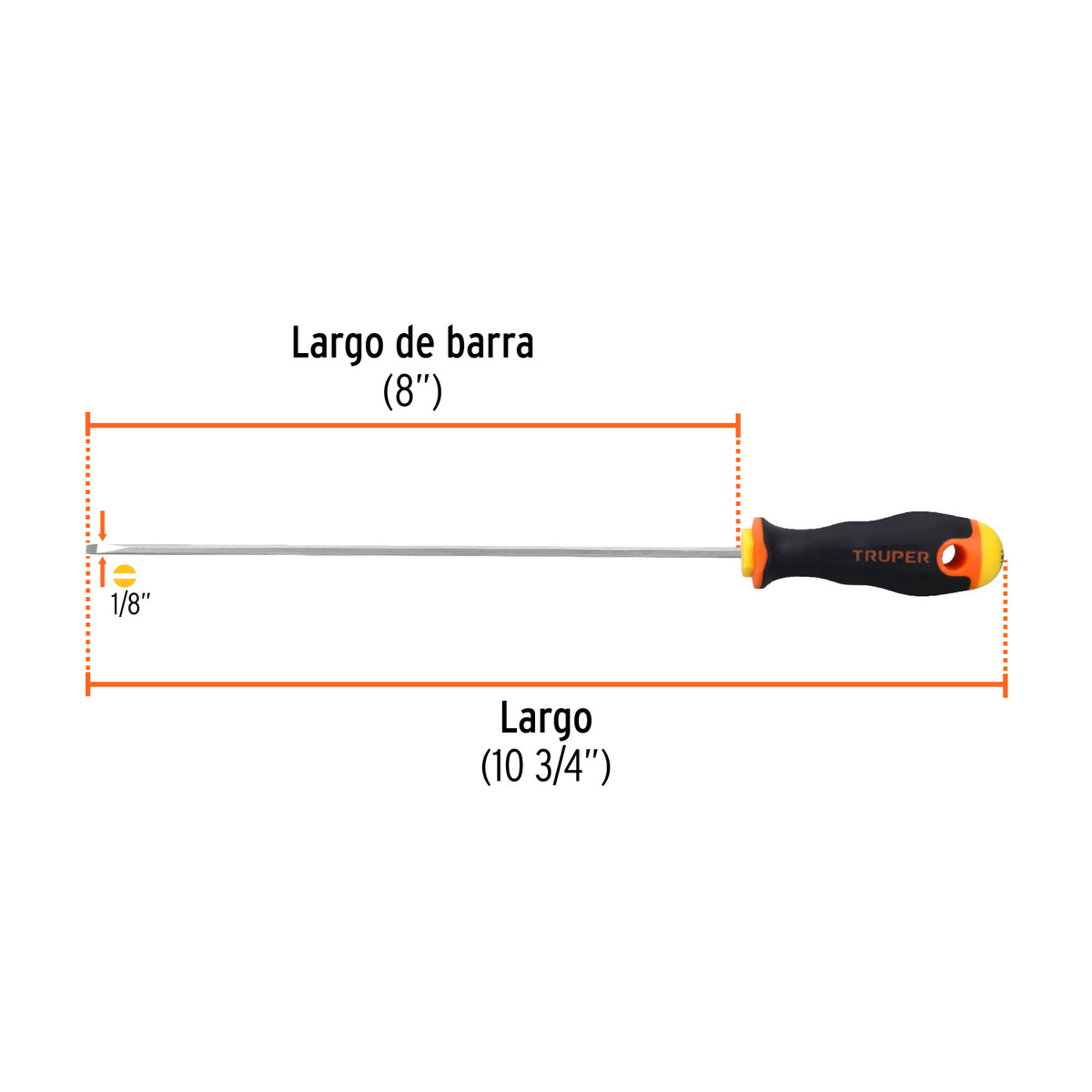 Desarmador cabinet 1/8x8" mango comfort grip