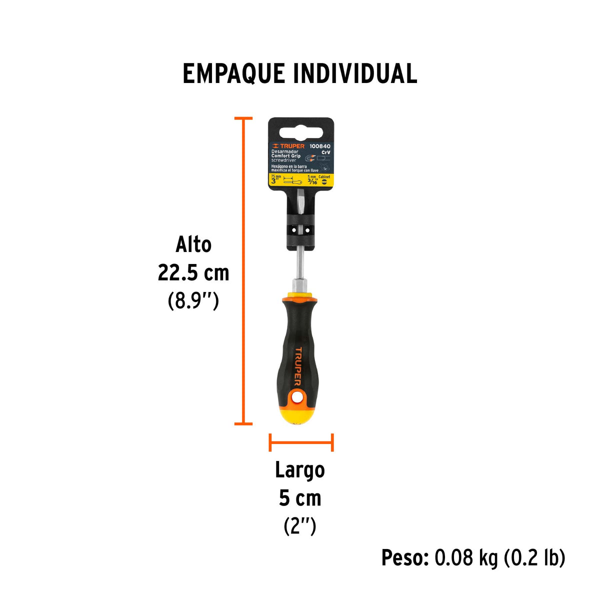 DESARMADOR DE CABINET MANGO COMFORT GRIP 3/16"X3"