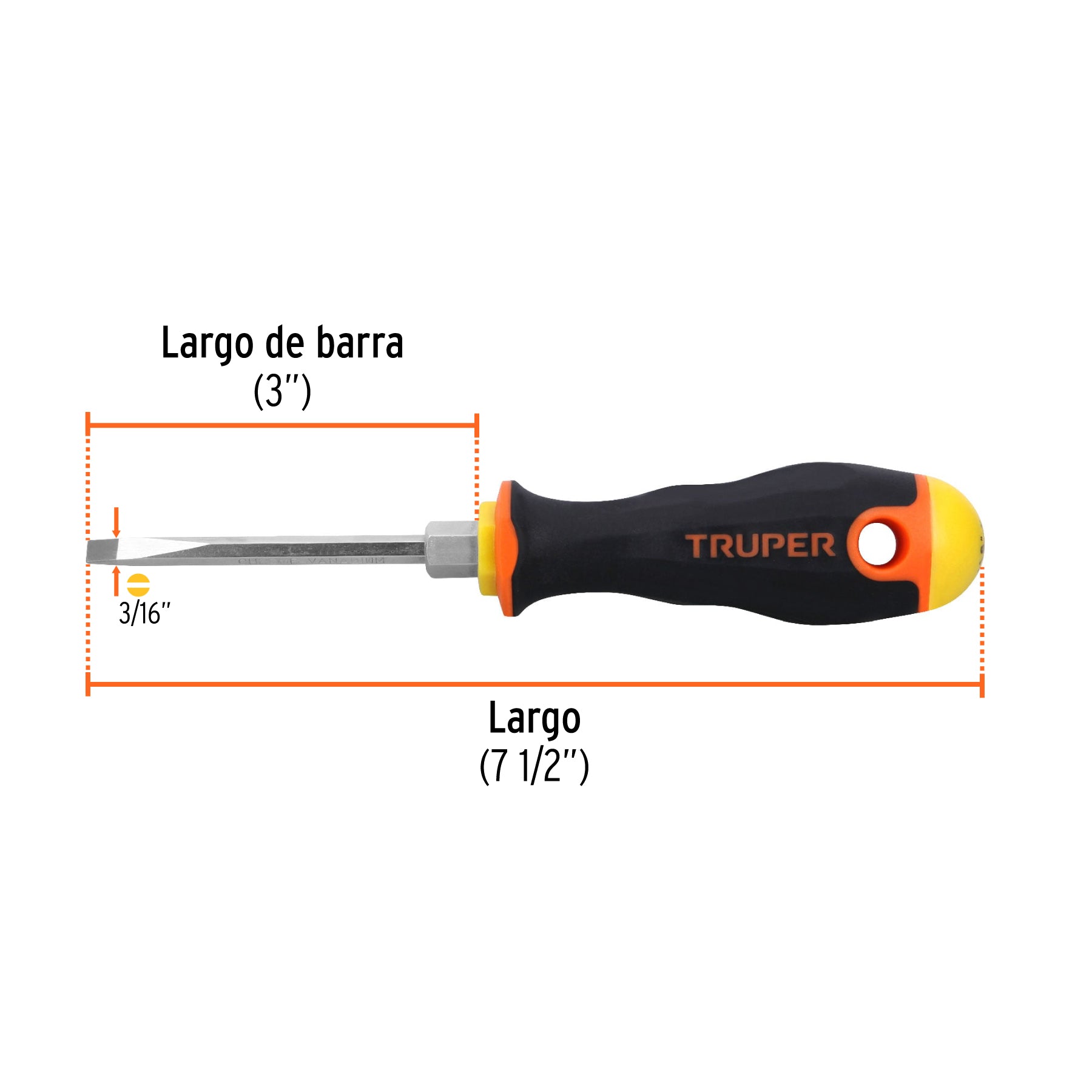 DESARMADOR DE CABINET MANGO COMFORT GRIP 3/16"X3"