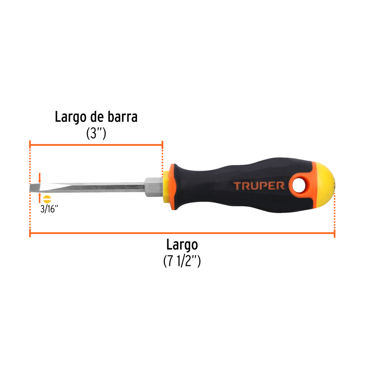 DESARMADOR DE CABINET MANGO COMFORT GRIP 3/16"X3"