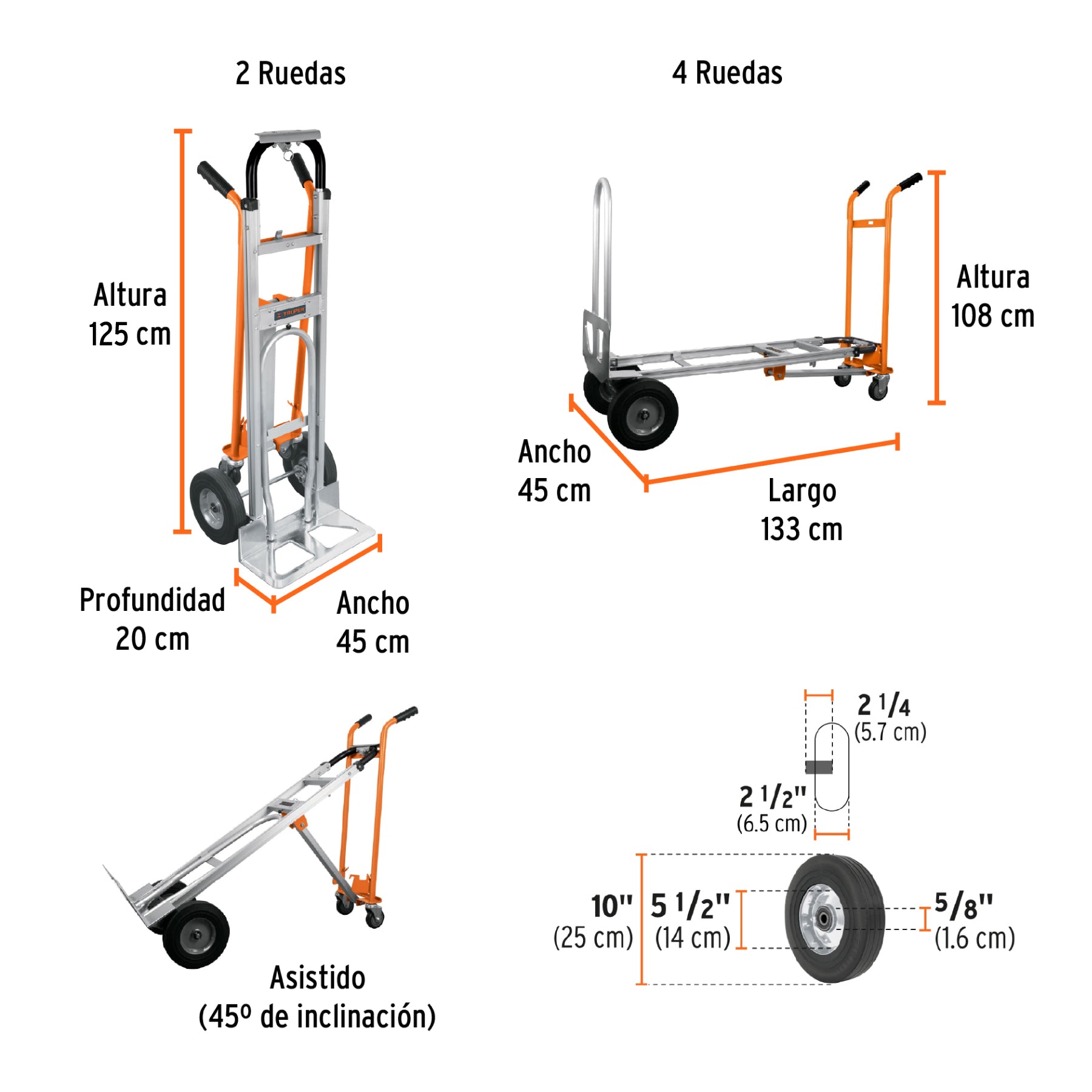 Diablo convertible de aluminio 3 en 1