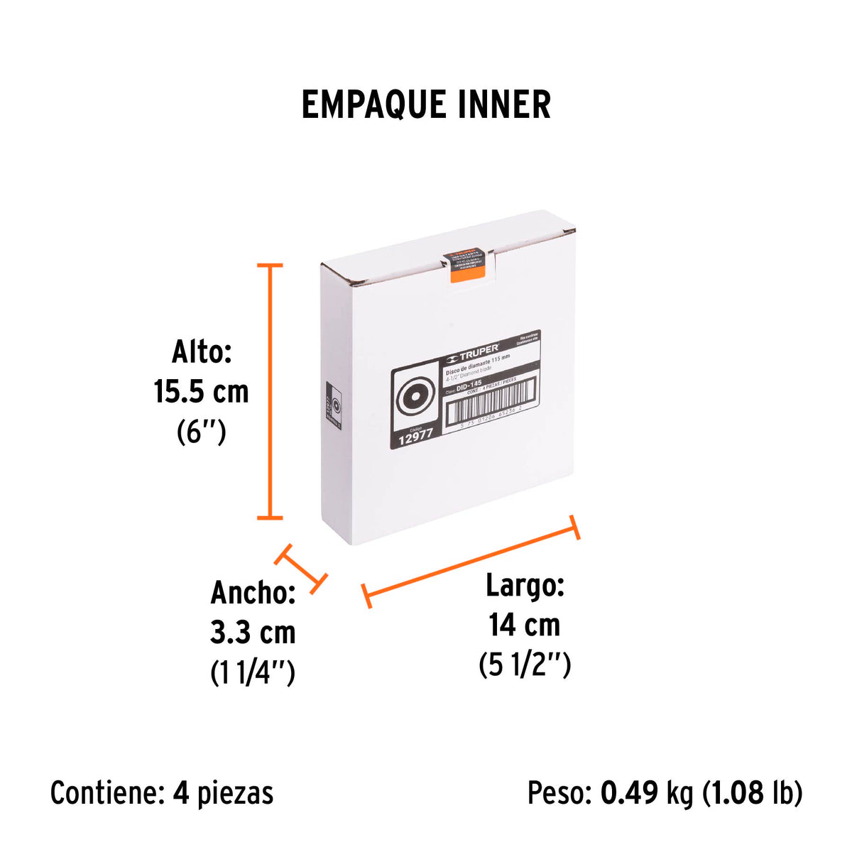 Disco de diamante, rin continuo, 4-1/2" sustituto 11578