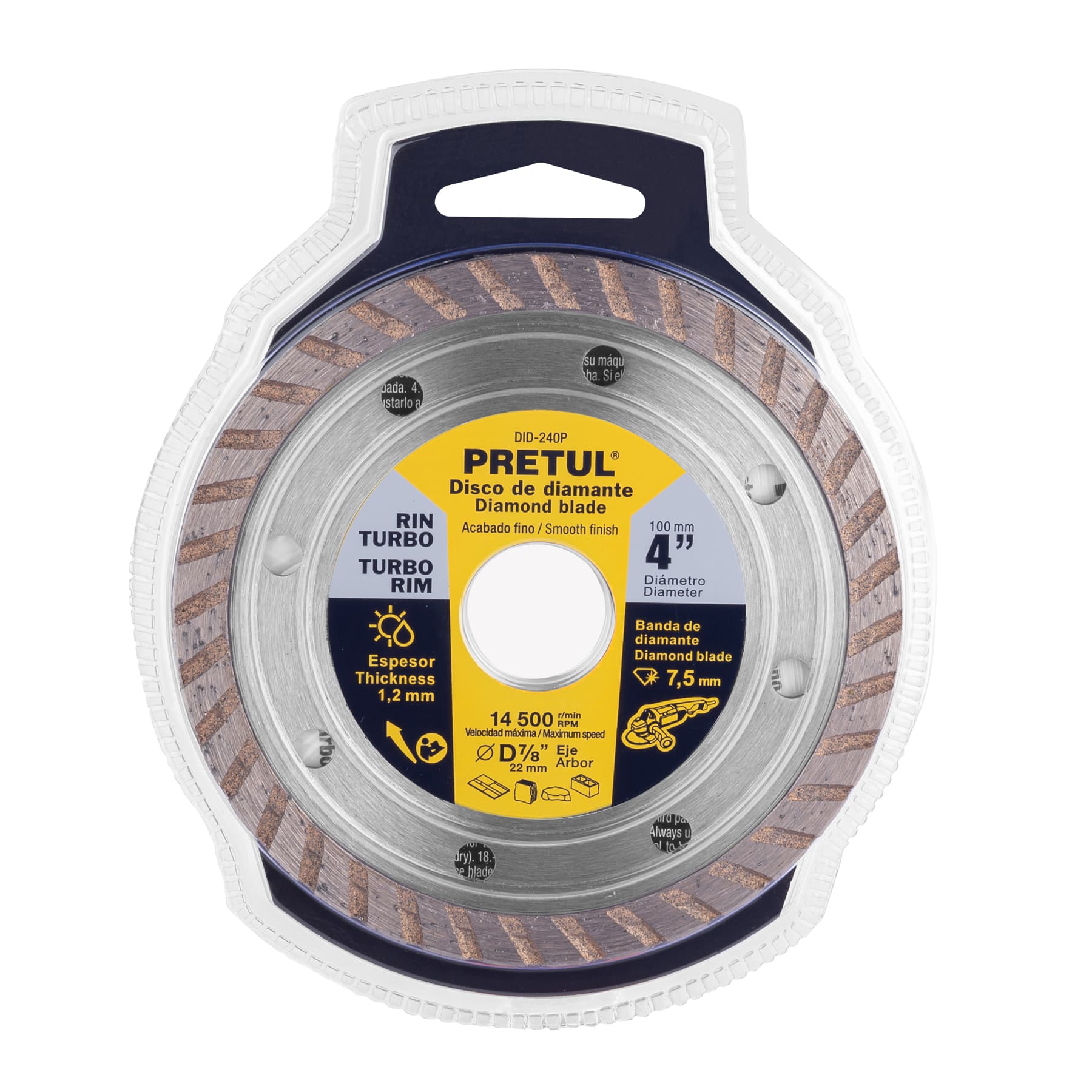 Disco de diamante, rin turbo, 4", Pretul