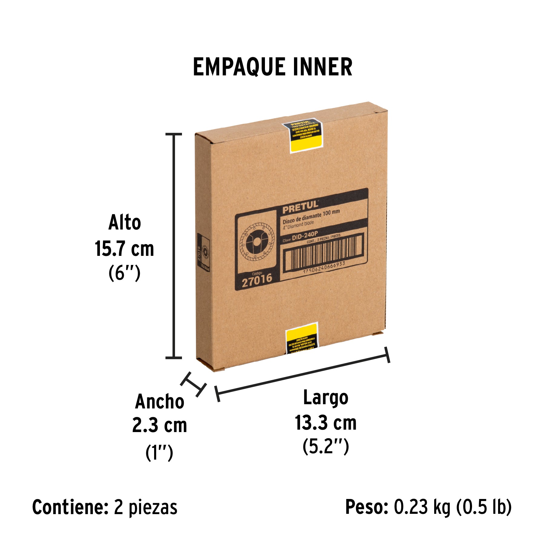 Disco de diamante, rin turbo, 4", Pretul