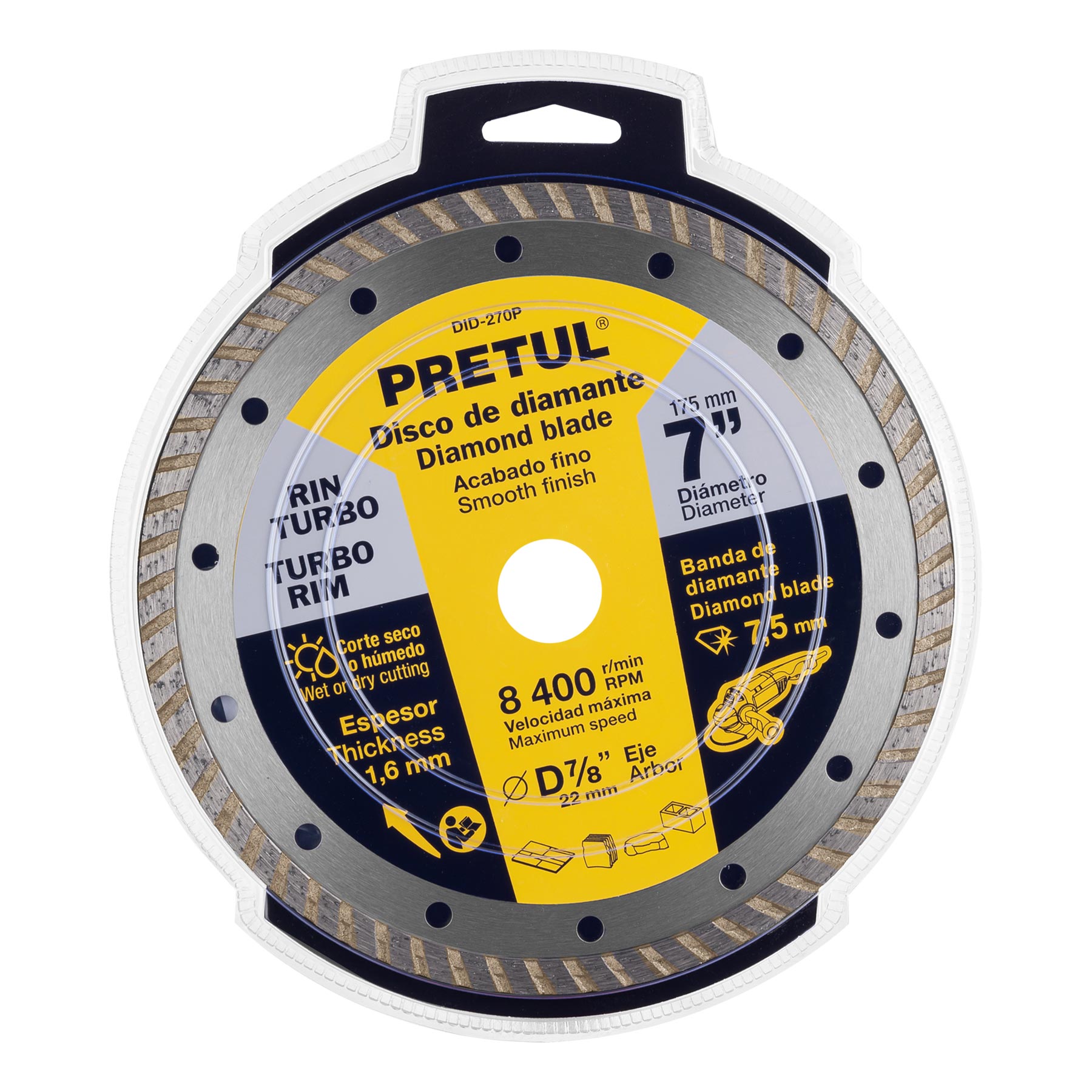 Disco de diamante, rin turbo, 7", Pretul