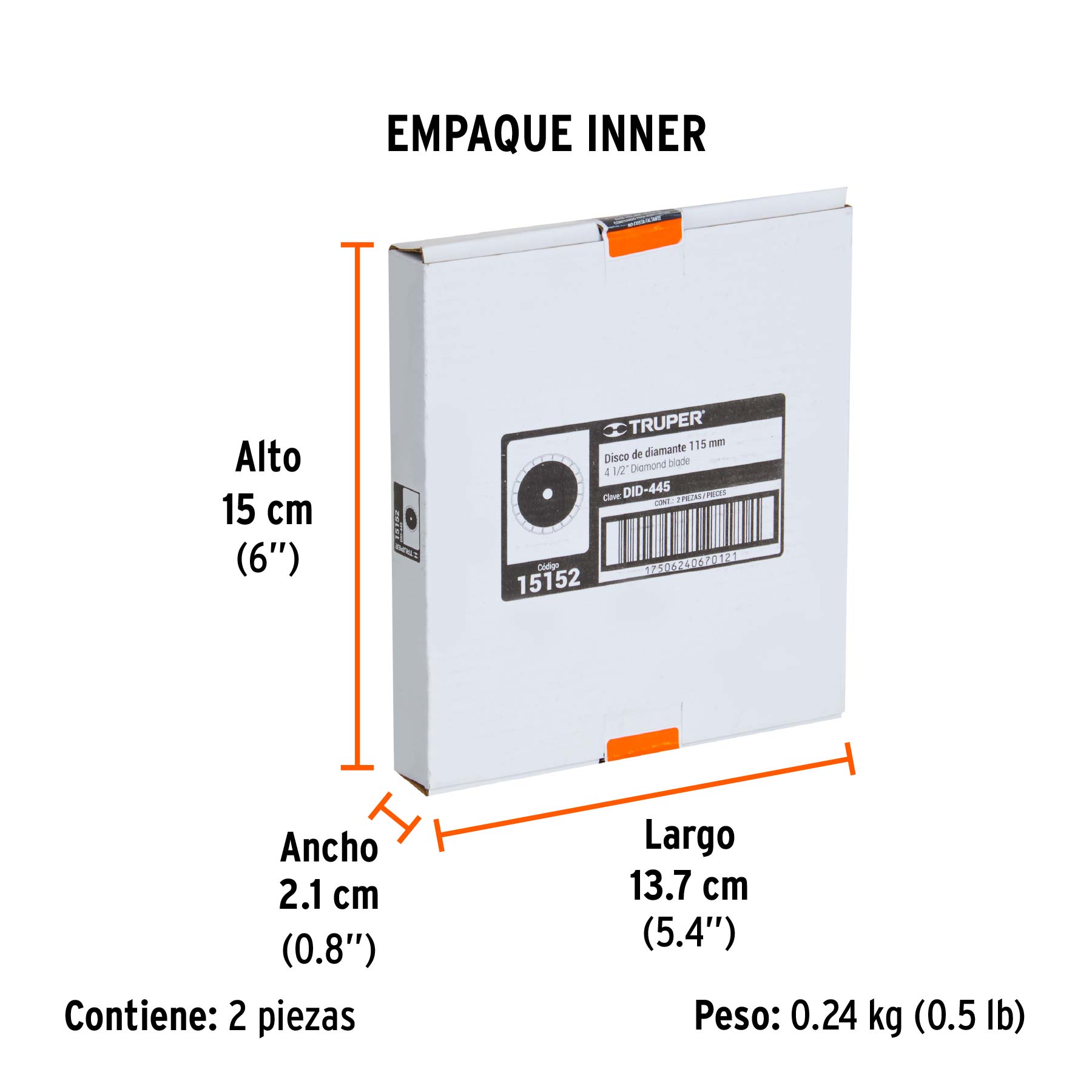 Disco de diamante, rin segmentado, 4-1/2" para corte metal
