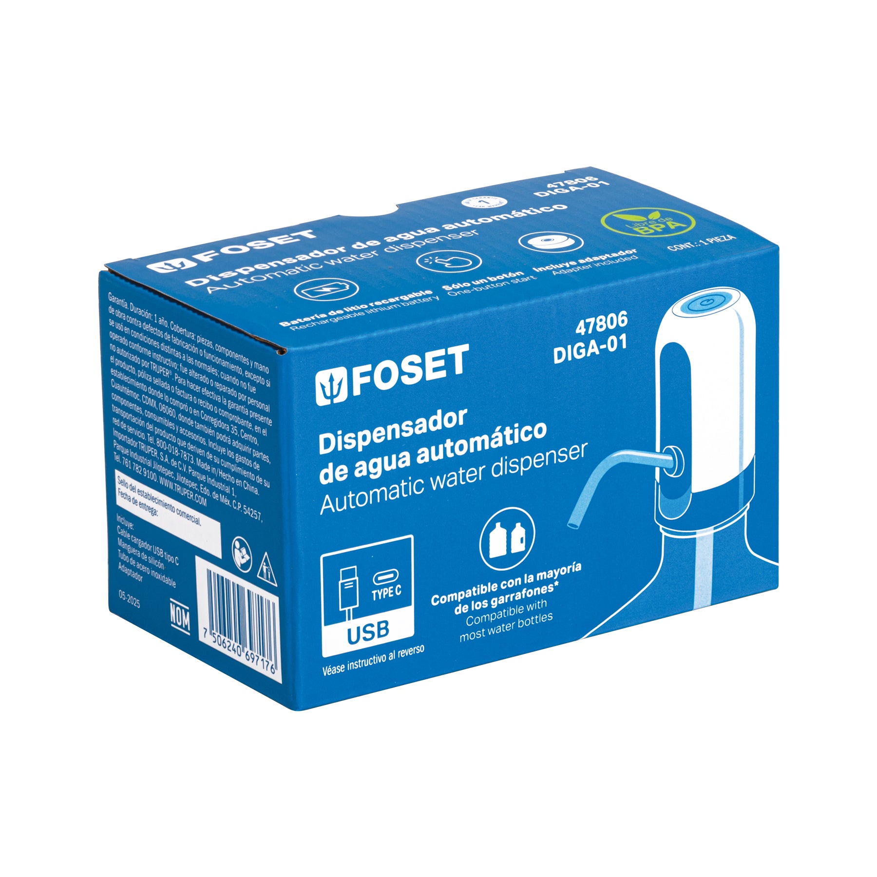 Dispensador eléctrico de agua para garrafón, Foset