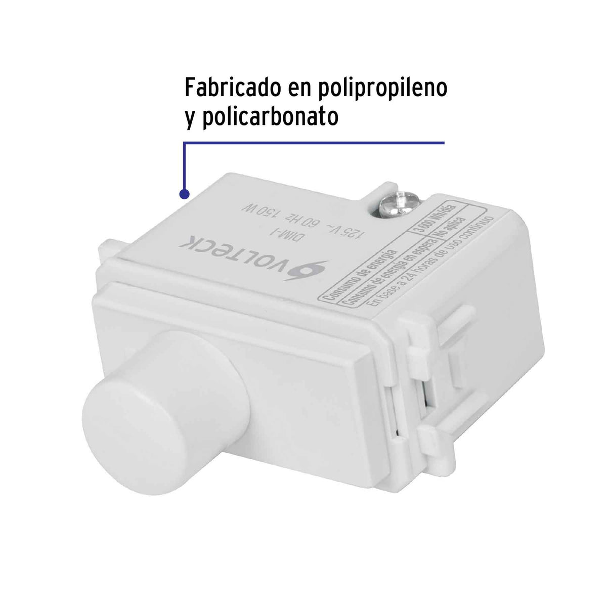 Dimmer giratorio, línea Italiana, color blanco
