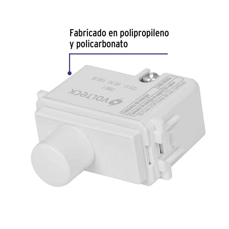 Dimmer giratorio, línea Italiana, color blanco