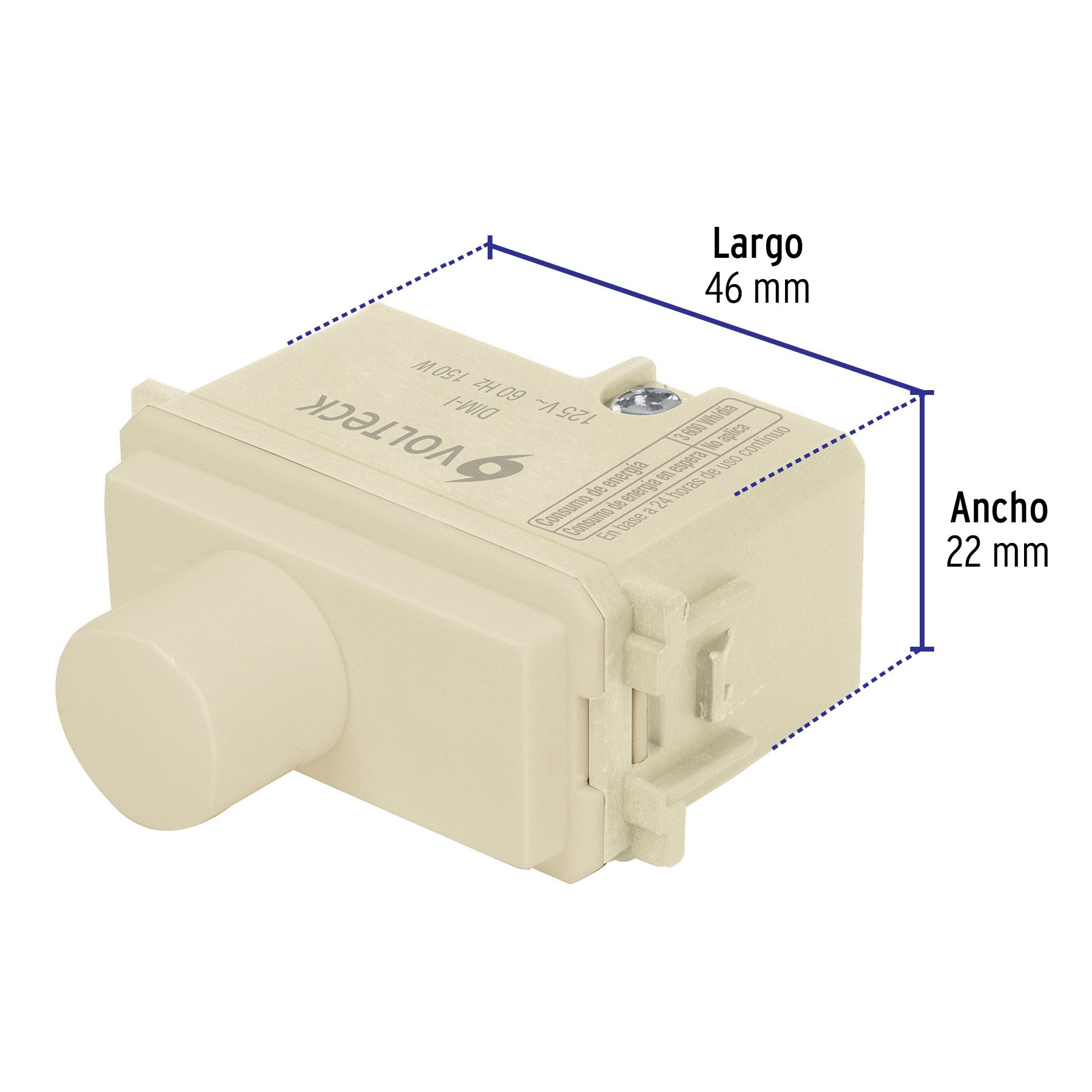 Dimmer giratorio, línea Italiana, marfil