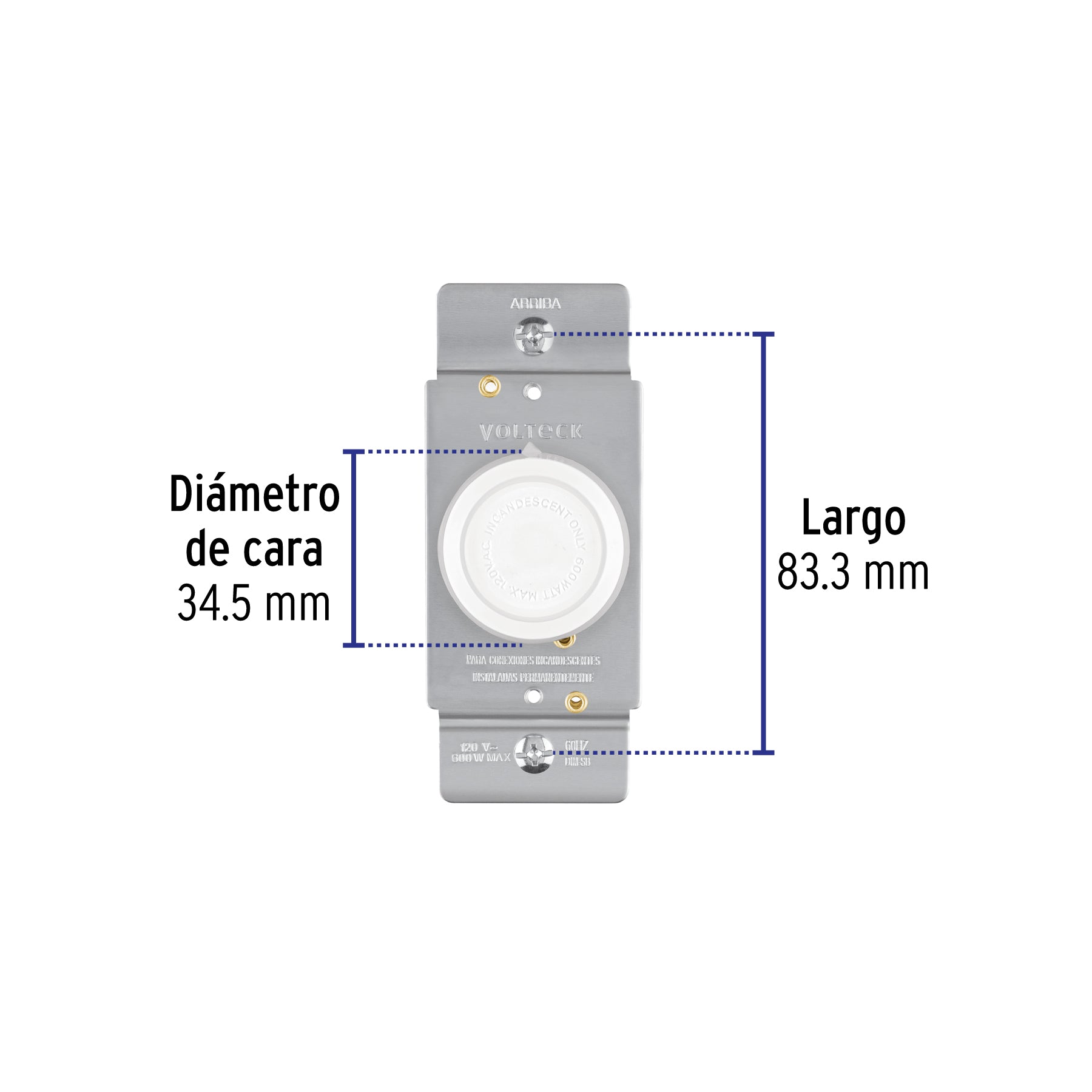 Atenuador de luz giratorio, Standard, blanco, Voltec